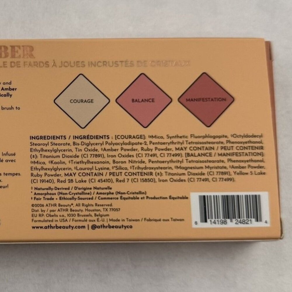 Athr Beauty Amber Crystal Charged Cheek Palette 3 Shades Blush Highlighter NEW - Picture 7 of 8